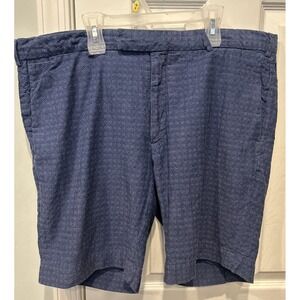 Polo Ralph Lauren Navy Textured Geometric Shorts Sz 38 Straight Fit Golf Preppy
